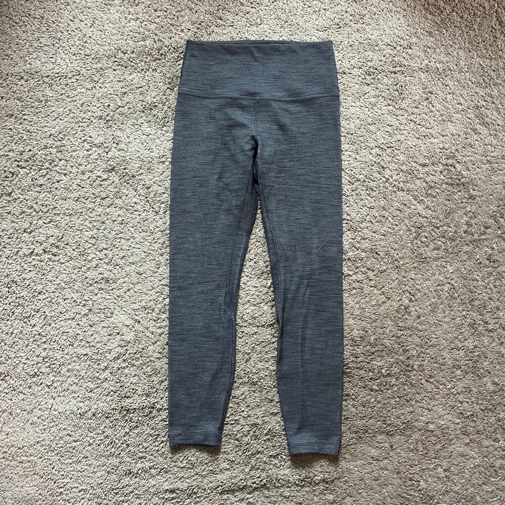 Lululemon 25" Heather Gray Lined Leggings